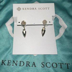 Kendra Scott Iridescent Drusy arrow gold earrings